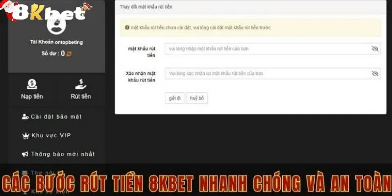 Tạo mật khẩu giao dịch nâng cao an toàn khi chuyển vốn